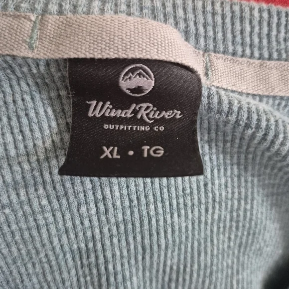 WindRiver Teal Waffle Weave THermal Long Sleeve Henley Top XL - Picture 5 of 7